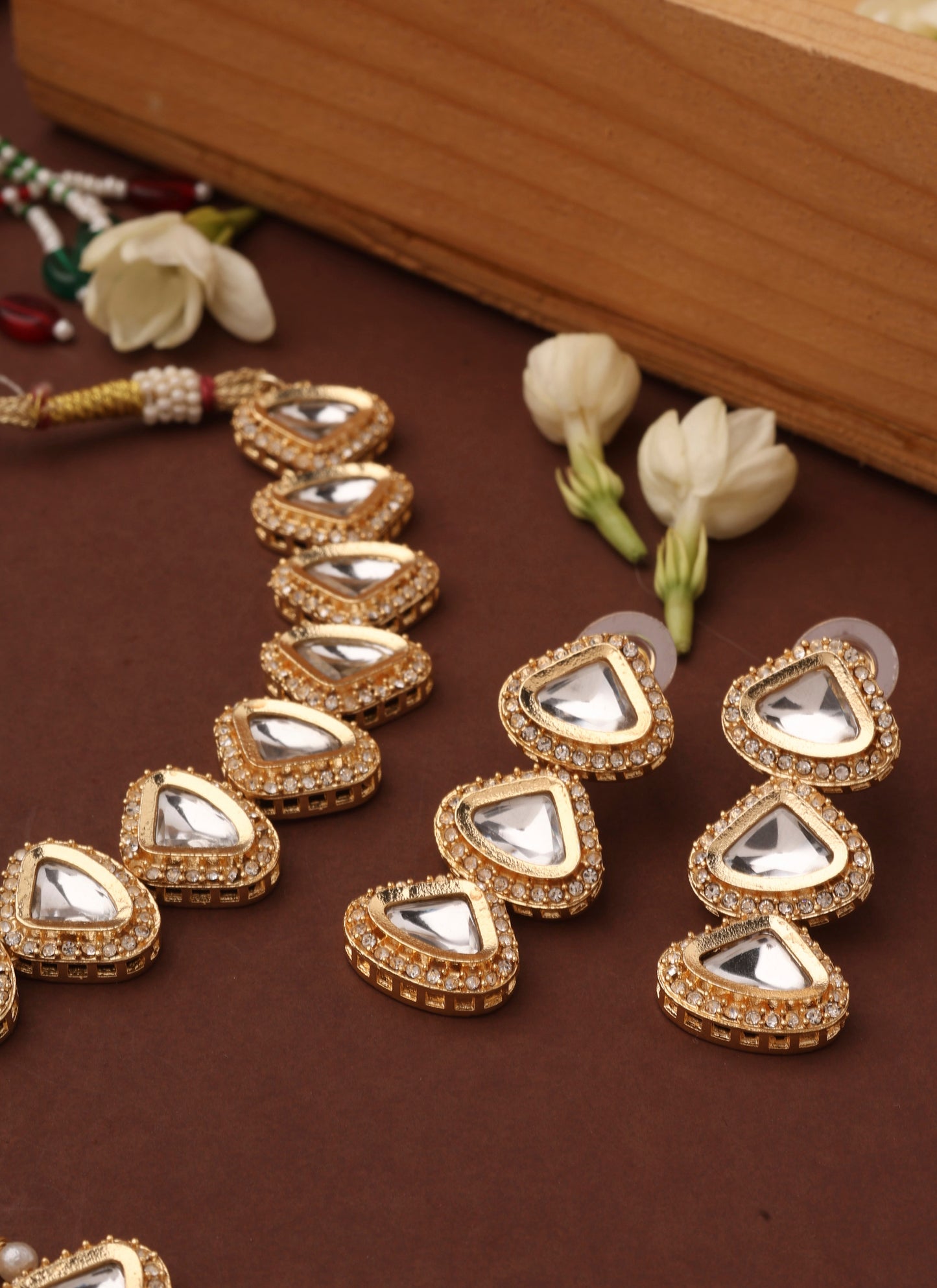 Kundan Triangle Shape Necklace Set