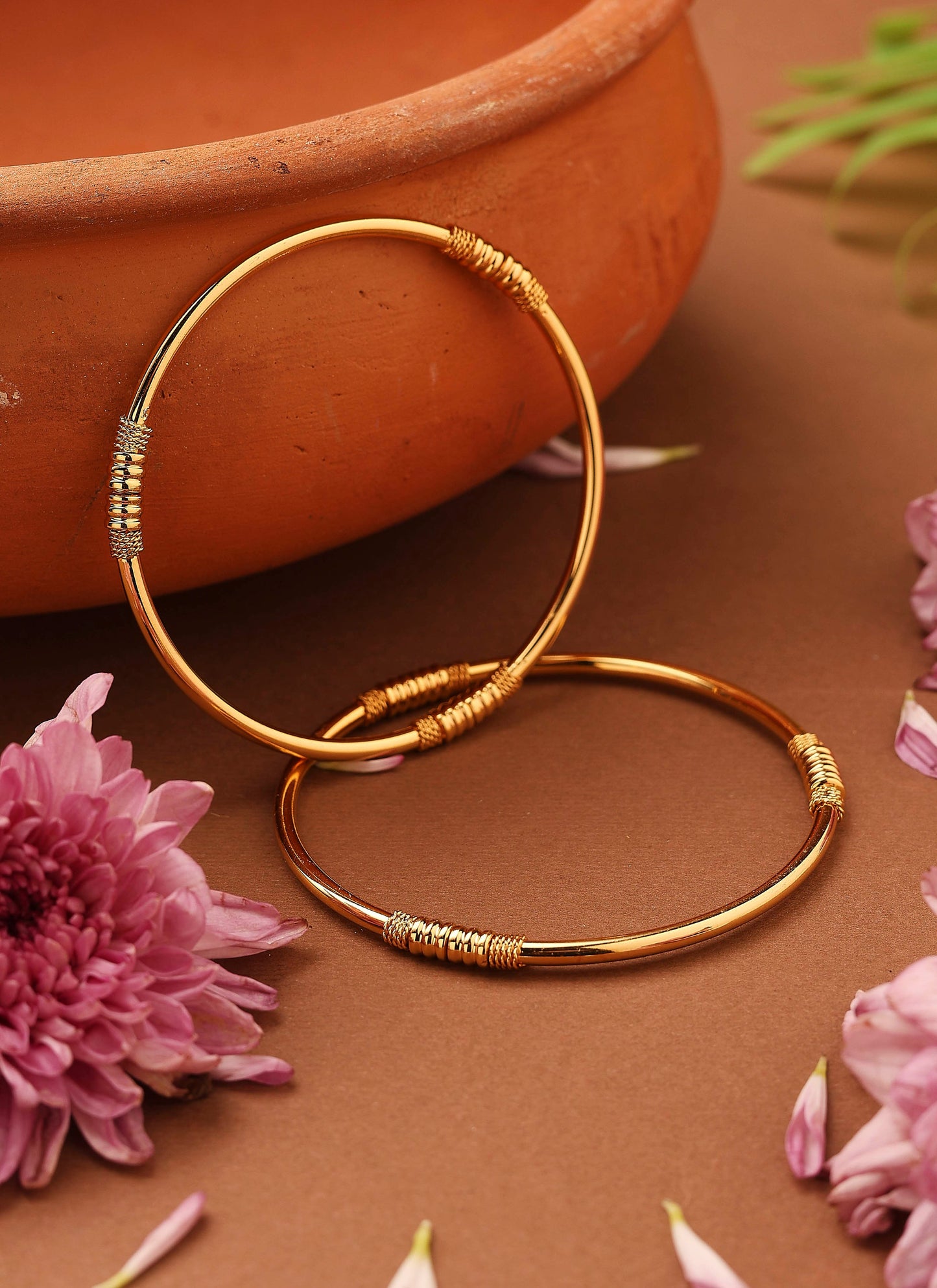 Classic Gold-Plated Plain Bangles