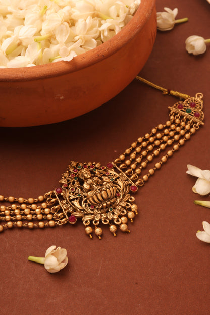 Temple jewellery Choker with Laxmi Pendant