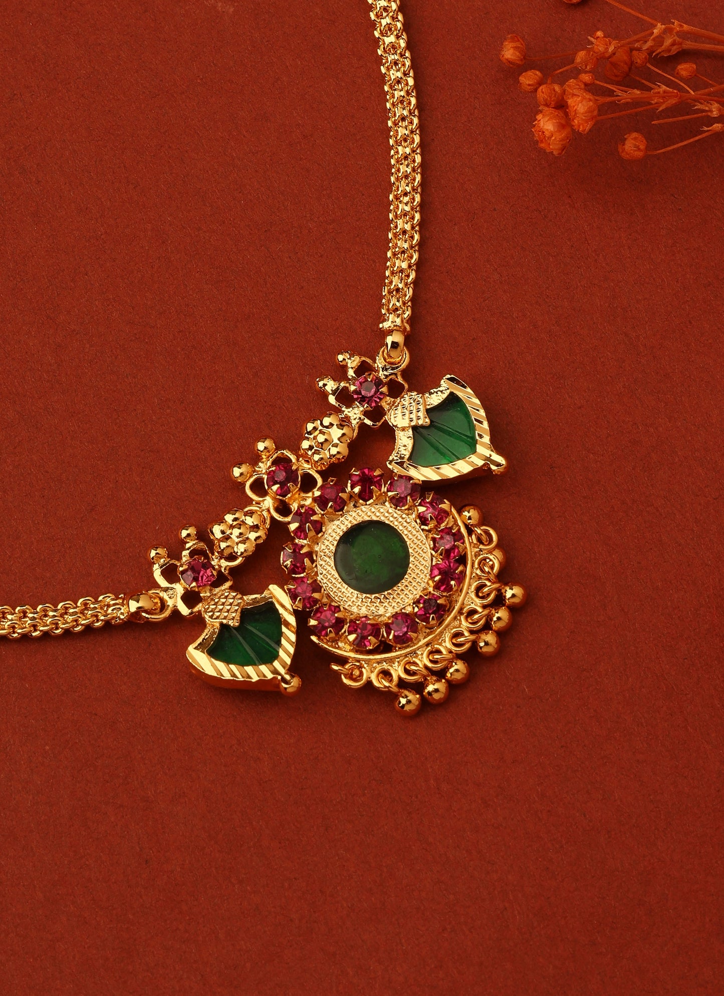 Gold Plated Two Palakka Necklace Set