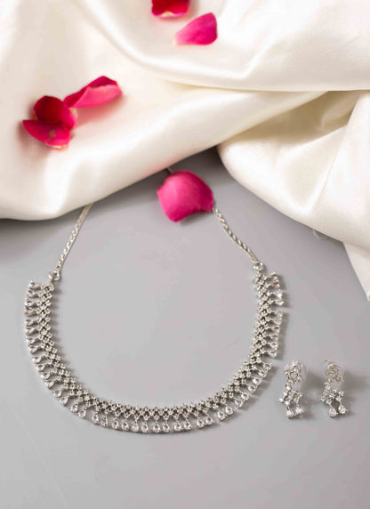 Shimmering Silver American Diamond Set