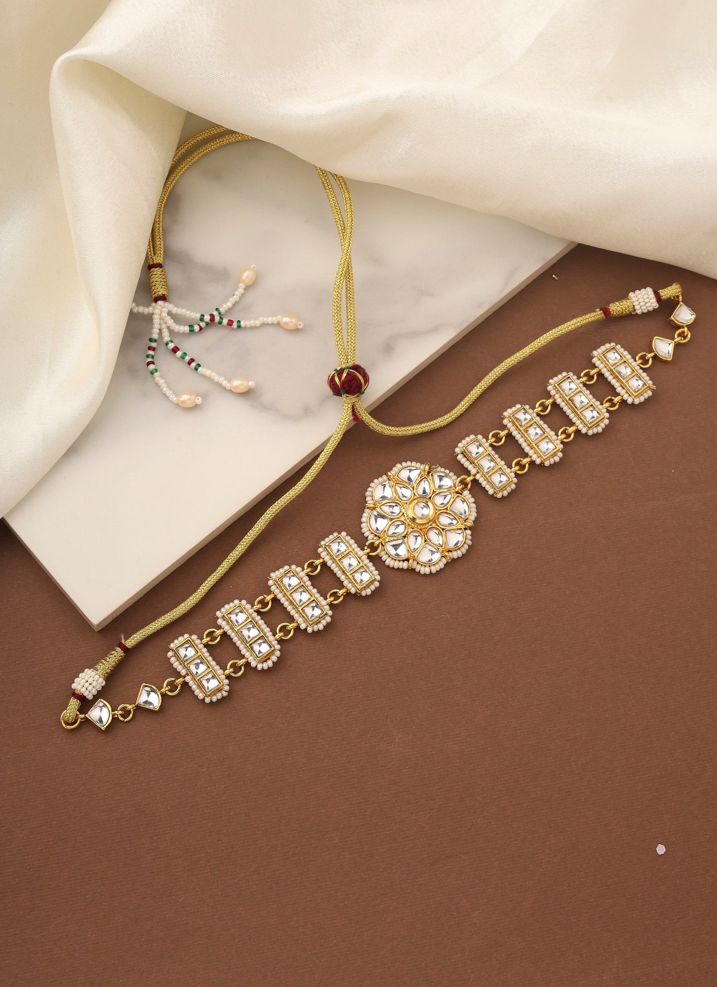 Kundan Choker Set with Floral Studs