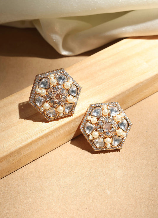 Elegant Statement Studs with American Stones