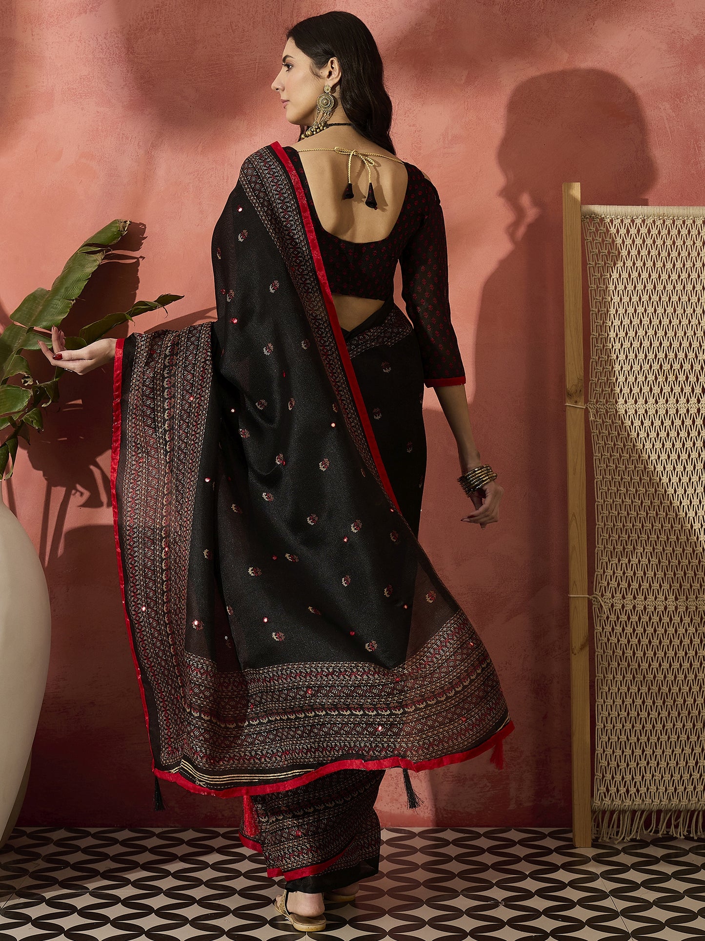 Regal Black Zari Woven Saree with a Timeless Appeal