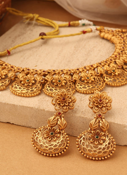 Subtle Elegance Gold Plated Necklace Set