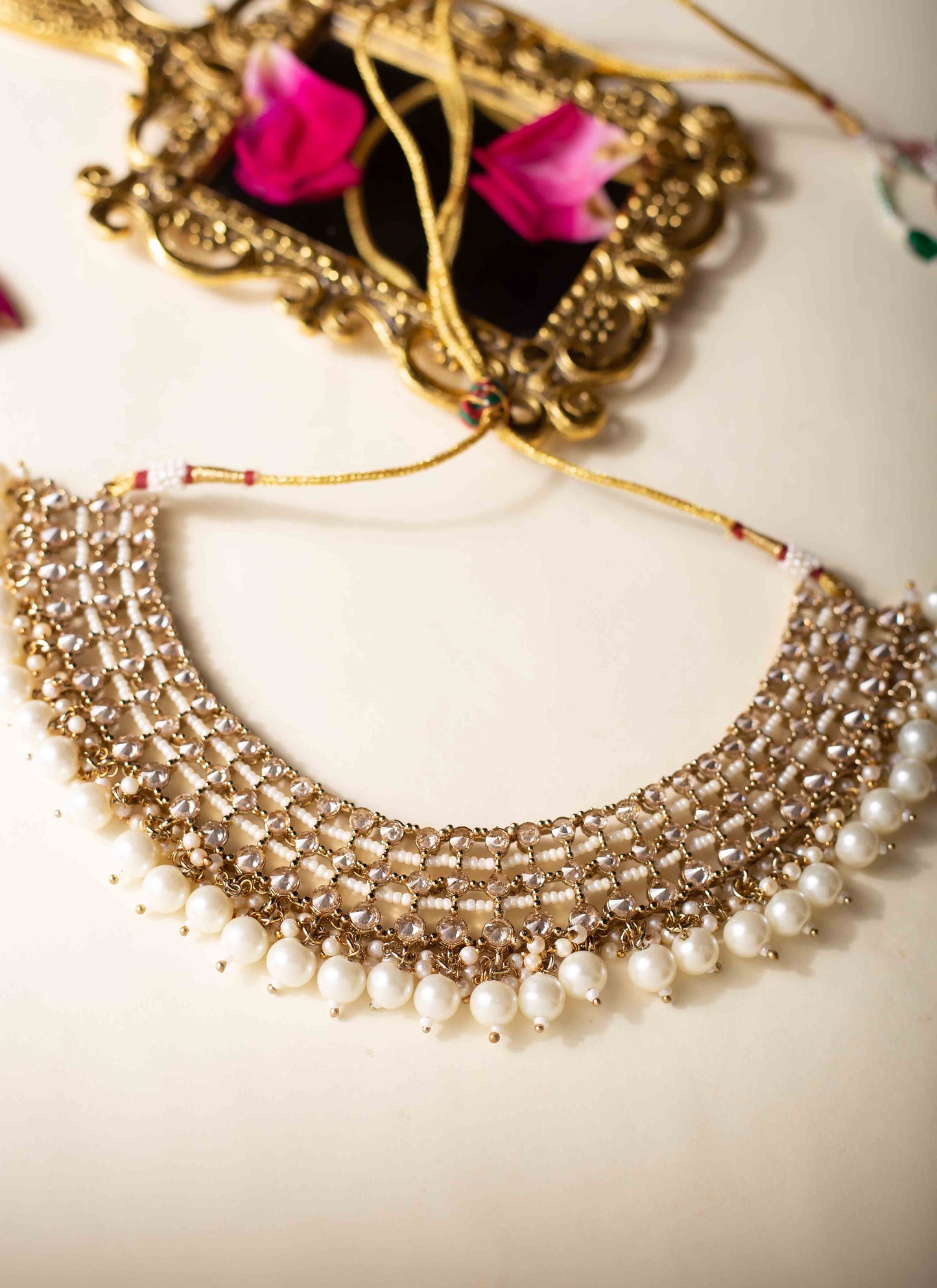 Kundan Elegant Pearl Choker Set