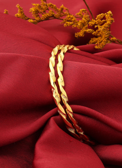 Elegant Gold-Plated Twisted Bangles