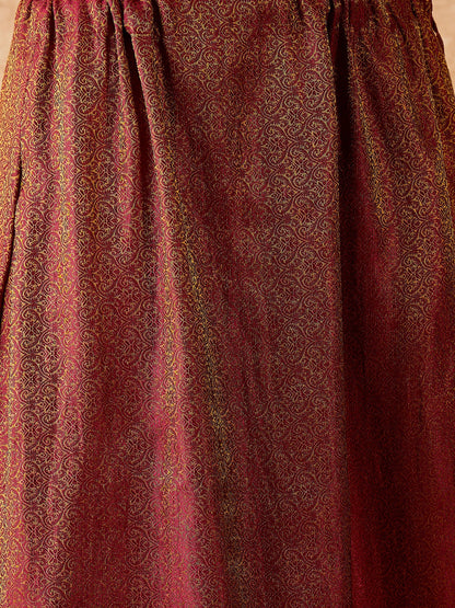 Semi Stitched Pakistani Suit in Maroon Faux Georgette