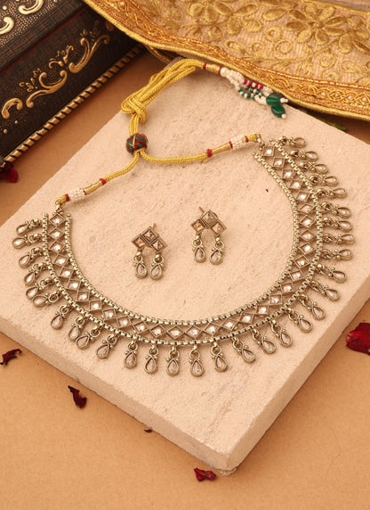 Transparent Elegance Gold Necklace Set