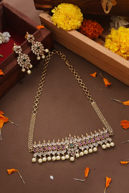 Stone Studded South Indian Style Choker