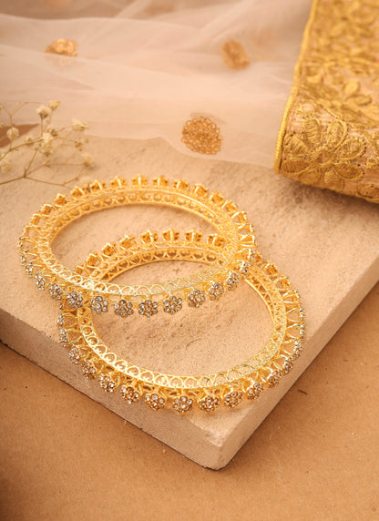 Gold stone alloy bangles