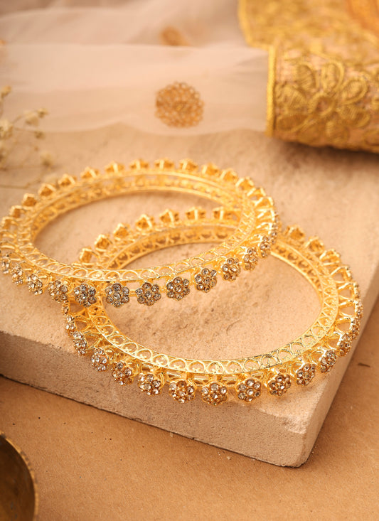 Gold stone alloy bangles
