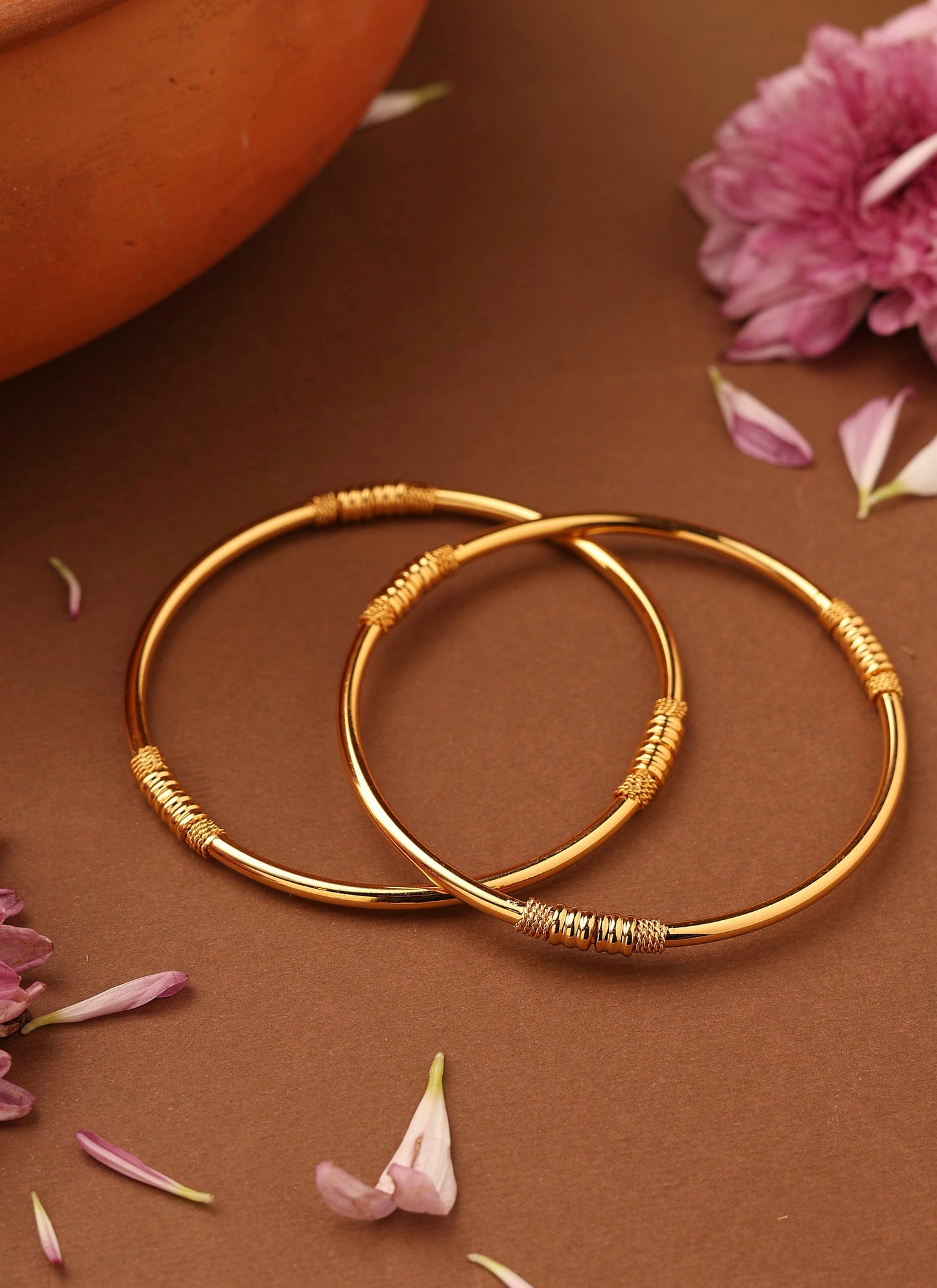 Classic Gold-Plated Plain Bangles