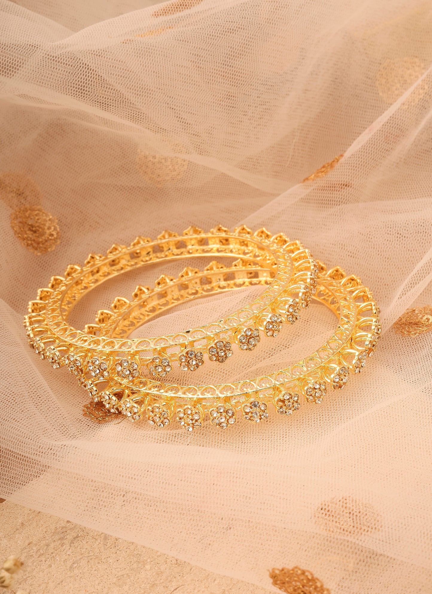 Gold stone alloy bangles