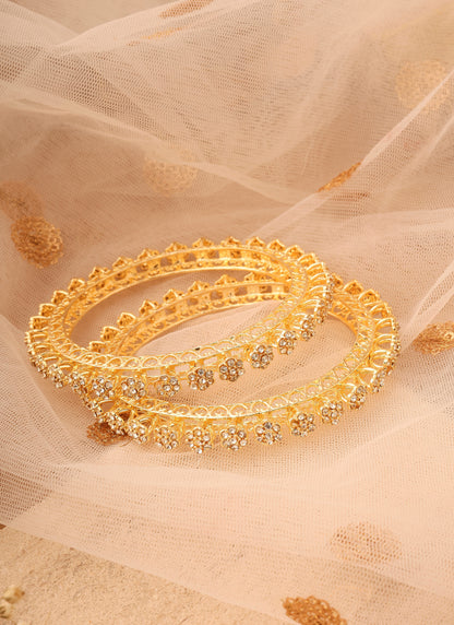 Gold stone alloy bangles