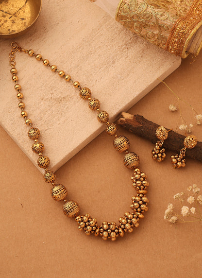 Gold Plated Temple Jewellery with Gold Ball Designs