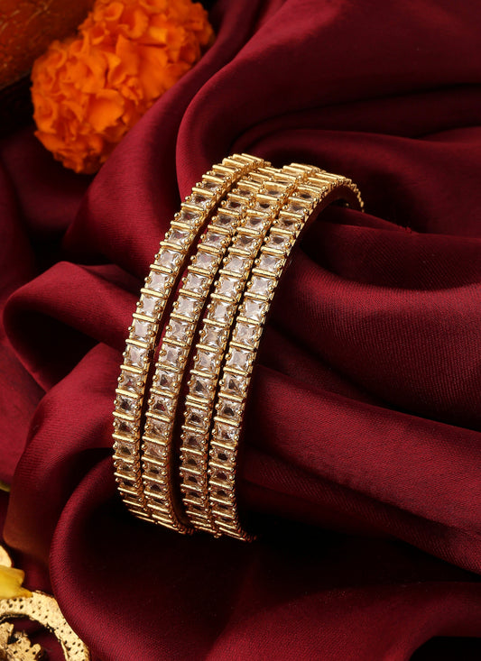 Set of four Gold-Plated American Diamond Bangles